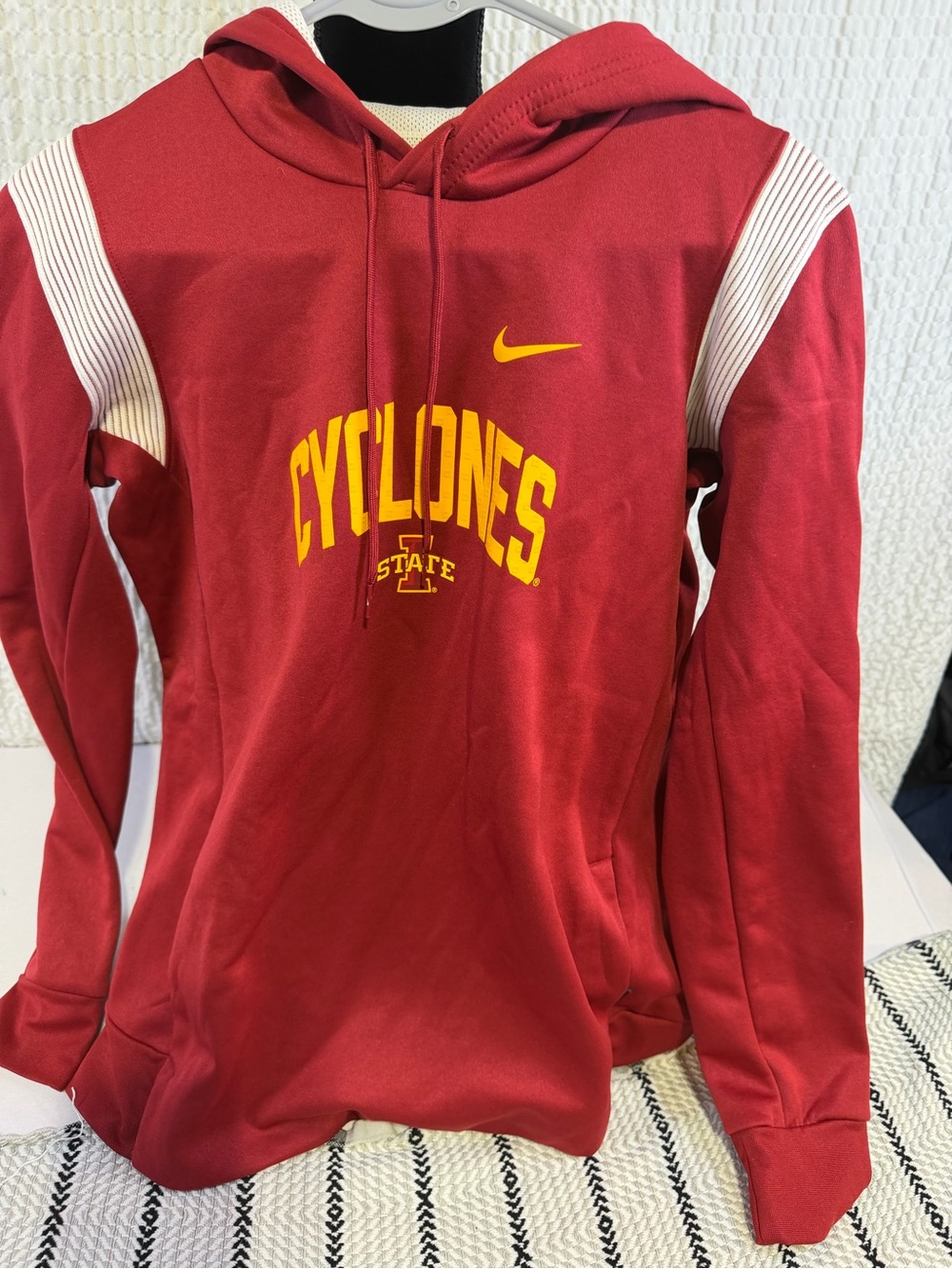 Nike Red Cyclones Hooded Sweatshirt with Yellow Logo